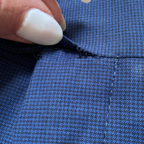 Suitsupply Checkered Plaid Navy Blue Slacks Dress Pant Trousers Size 36 - Picture 6 of 10